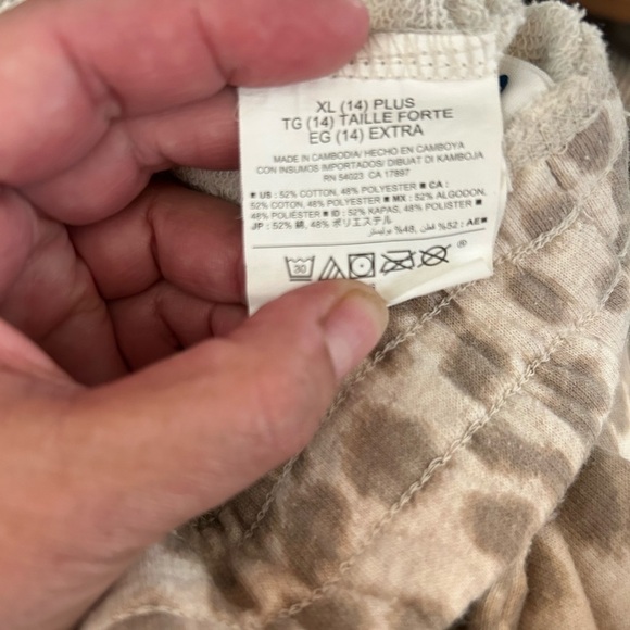 Old Navy Girl's Cream & Tan Leopard Drawstring Joggers Size XL (14) - Picture 5 of 5